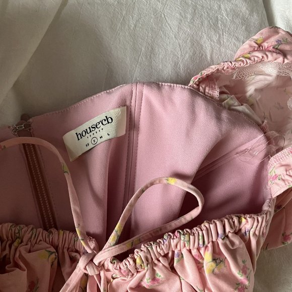 House of CB Arianna Pink Floral Puff Sleeve Corset - Picture 3 of 6